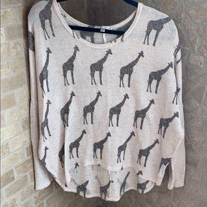Fun Giraffe Print Sweater